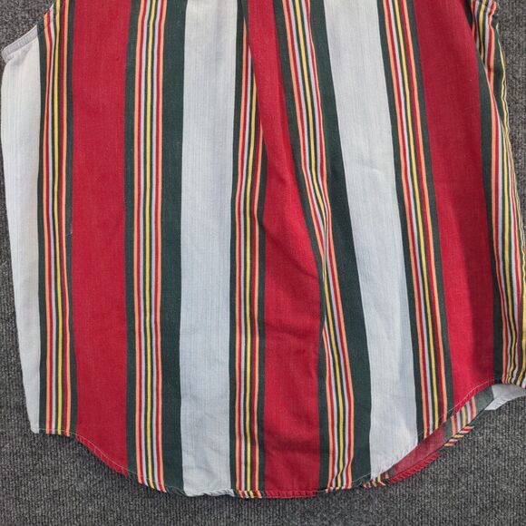 Details Express Mens Button Up Vest Multi-Striped Large Sleeveless Cotton - Picture 7 of 11